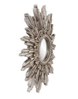Oval Antiqued Silver Leaf Finish Mirror