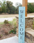 5' Rustic Light Aqua Blue Front Porch Welcome Sign