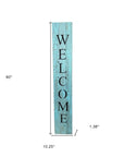 5' Rustic Light Aqua Blue Front Porch Welcome Sign