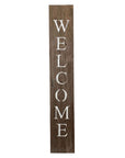 5' Rustic Espresso Brown And White Front Porch Welcome Sign