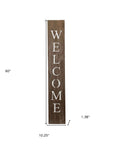 5' Rustic Espresso Brown And White Front Porch Welcome Sign