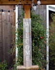 5' Rustic Dark Gray and White Wood Porch Welcome Sign