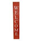 5" Rustic Red And White Front Porch Welcome Sign