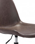 Brown and Black Adjustable Swivel Faux Leather Rolling Office Chair