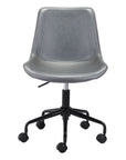 Brown and Black Adjustable Swivel Faux Leather Rolling Office Chair