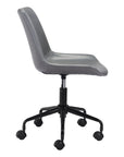 Brown and Black Adjustable Swivel Faux Leather Rolling Office Chair