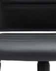 Silver and Black Adjustable Swivel Faux Leather Rolling Conference Office Chair