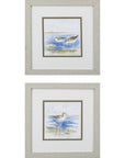 Set Of 2 Watercolor Shore Birds Framed Art