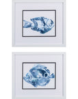 Set of Two 14" X 16" Blue Fish Wall Decor