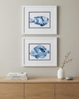 Set of Two 14" X 16" Blue Fish Wall Decor