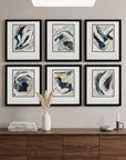 Set Of 6 Neutral Watercolor Abstract Framed Art