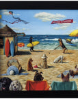 9" X 11" Dog Days Of Summer Black Framed Beach Wall Art