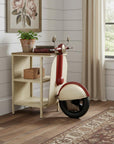 Rustic Red And Vanilla Scooter Cabinet