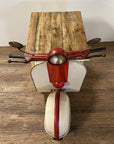 Rustic Red And Vanilla Scooter Cabinet