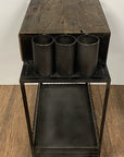Rolling Rustic Black And Natural Bar Cart