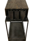 Rolling Rustic Black And Natural Bar Cart