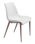 Set Of Two Walnut Solid Back Dining Chairs