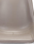 Set of Two Gray And Silver Upholstered Faux Leather Dining Side Chairs