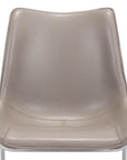 Set of Two Gray And Silver Upholstered Faux Leather Dining Side Chairs