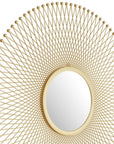 35" Gold Round Iron Framed Accent Mirror