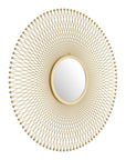 35" Gold Round Iron Framed Accent Mirror