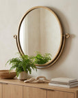 Gold Round Wall Mount Mirror