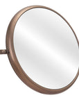 Industrial Gold Round Mirror