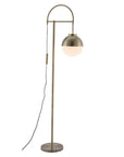 69" Bronze Steel Floor Lamp With Bronze Steel Globe Shade
