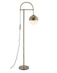 69" Bronze Steel Floor Lamp With Bronze Steel Globe Shade