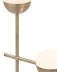 69" Brass Metal Bedside Table Lamp With Off White Globe Shade