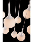 White Shaded Nine Light Metal Dimmable Ceiling Light