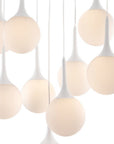 White Shaded Nine Light Metal Dimmable Ceiling Light