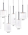 Silver Kitchen Island Six Light Metal LED Ceiling Light With Shades