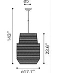 Gray Woven Sky Zig Zag Ceiling Lamp