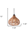Natural Lantern Metal Dimmable Ceiling Light With Natural Shades