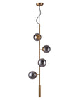 Gold Shaded Four Light Metal Dimmable Ceiling Light With Clear Shades