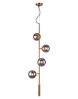 Gold Shaded Four Light Metal Dimmable Ceiling Light With Clear Shades