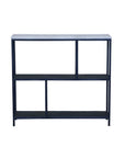 30" Black and White Iron Three Tier Geometric Bookcase