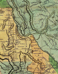 Vintage 1862 Civil War Map Unframed Print Wall Art