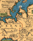 Vintage 1933 Map Of Long Island Unframed Print Wall Art