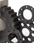 Set of Two Matte Black Industrial Cog Bookends