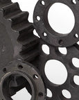 Set of Two Matte Black Industrial Cog Bookends
