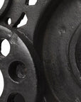 Set of Two Matte Black Industrial Cog Bookends