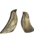 Set of Two 3" Gold Metal Bird Decorative Bookends