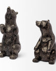 Set of Two Gray Resin Bear Decorative Bookends