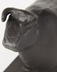 Set of Two 7" Black Fabric Bull Decorative Bookends