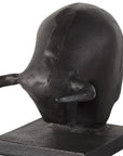 Set of Two 6" Black Metal Bull Decorative Bookends