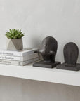 Set of Two 6" Black Metal Bull Decorative Bookends