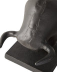 Set of Two 6" Black Metal Bull Decorative Bookends