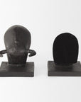 Set of Two 6" Black Metal Bull Decorative Bookends